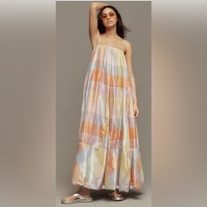 NWT Anthropologie Pilcro plaid maxi dress